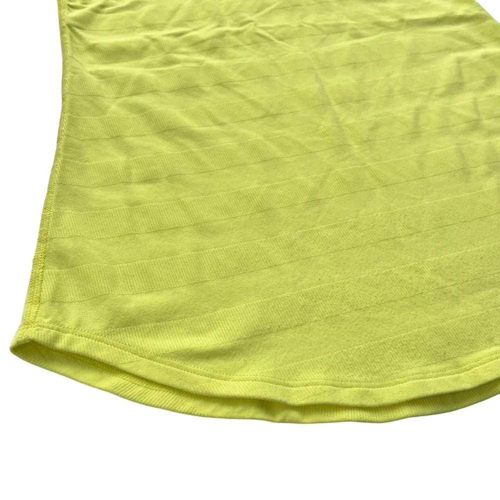 Lululemon Womens Clarity Yellow Cool Racerback Striped Ribbed Racerback Tank Top